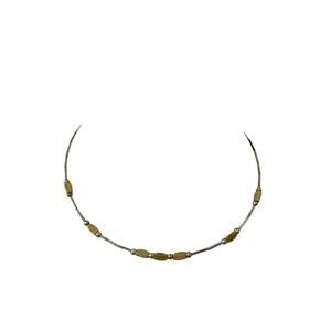 gold and silver bead necklace
